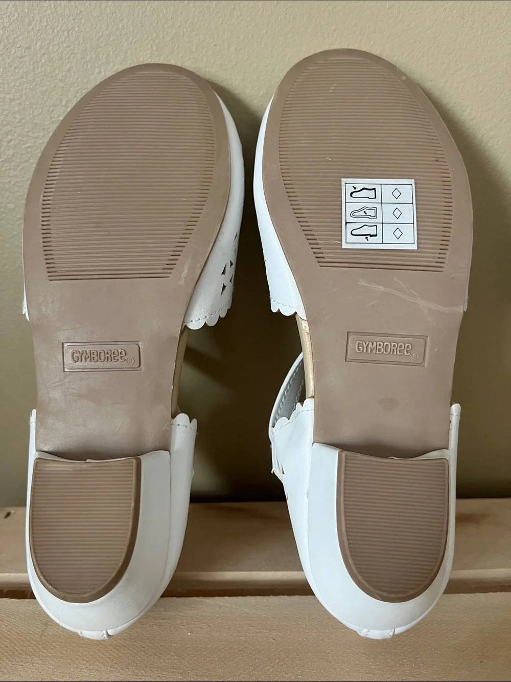 Girls Gymboree White Laser-Cut Mary Janes with Ankle Strap